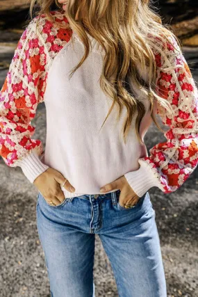 🌸 Flower Element Openwork Round Neck Sweater 🌸