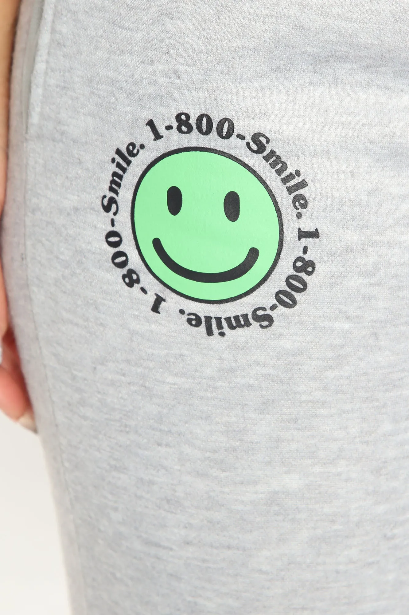 1 800 Smile Happy Face Sweatpants - Heather Grey