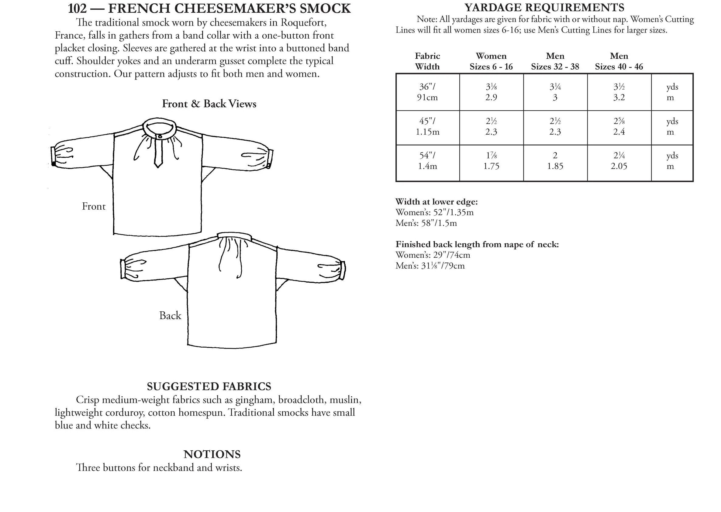 102 French Cheesemaker's Smock