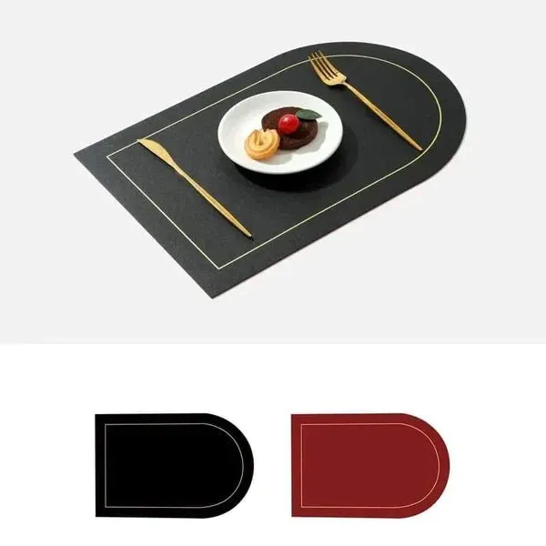 6pcs Nordic Leather Anti-Slip Table Mats