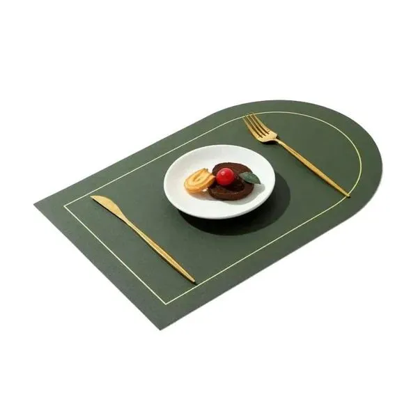 6pcs Nordic Leather Anti-Slip Table Mats