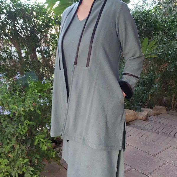 6W22 Warm Long Cardigan with Pockets