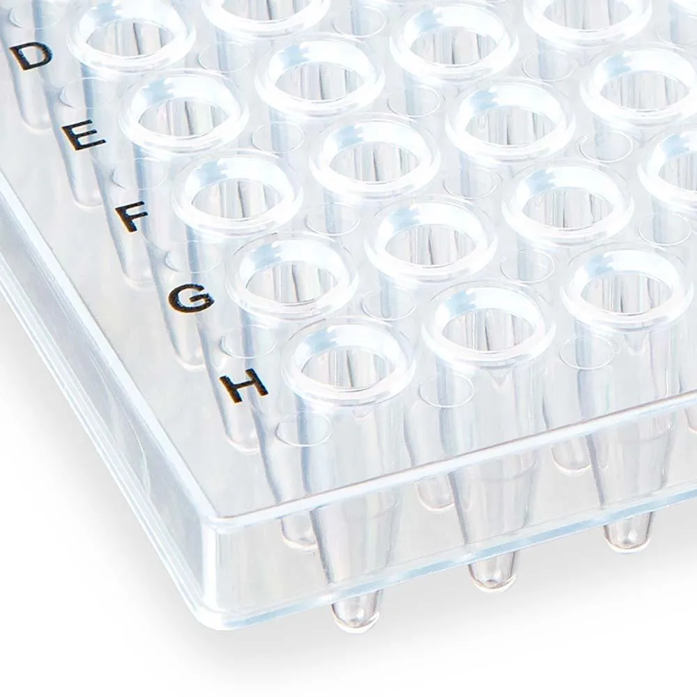 96-well PCR plate, 0.2mL, PP, natural, half skirt