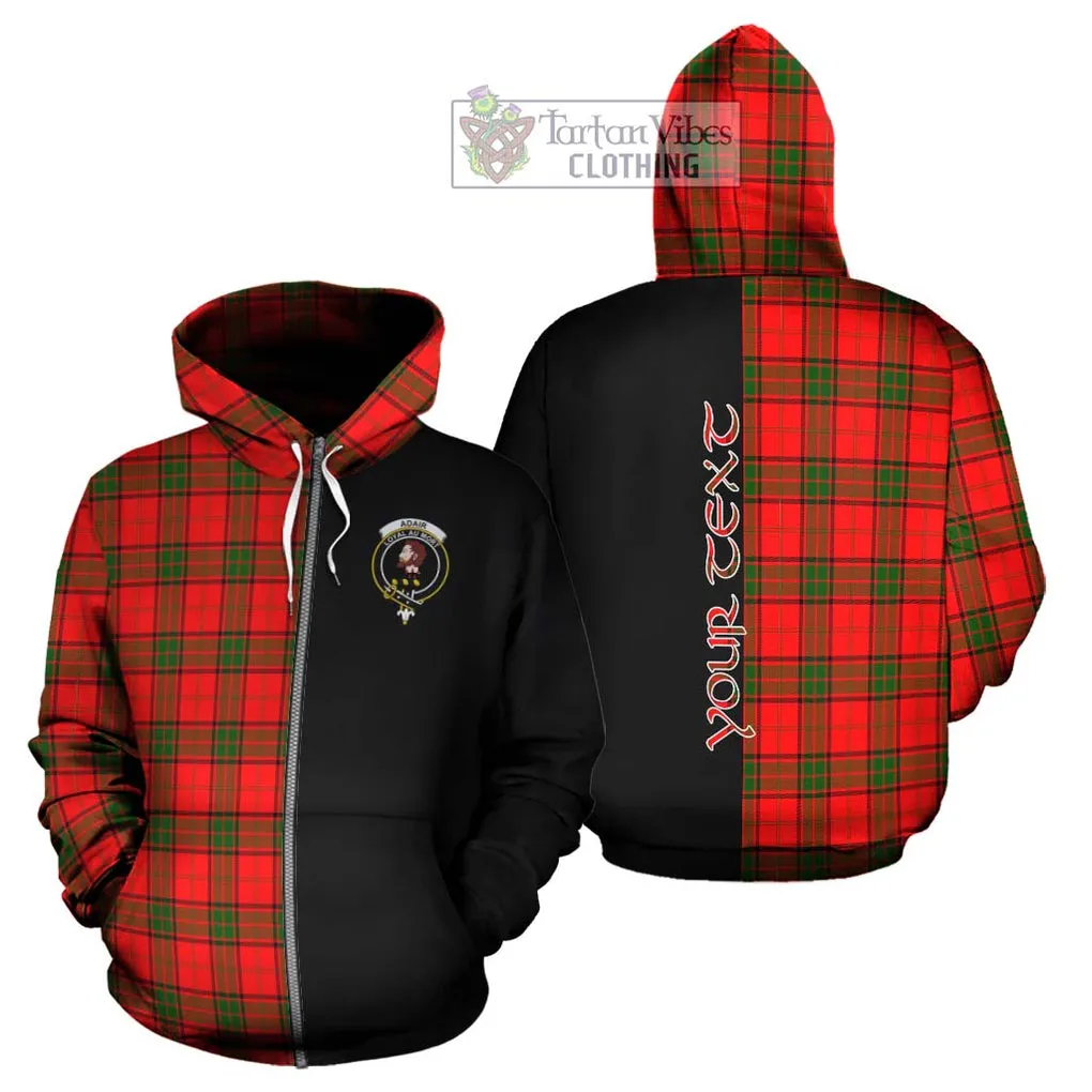 Adair Tartan Hoodie with Family Crest and Half Of Me Style