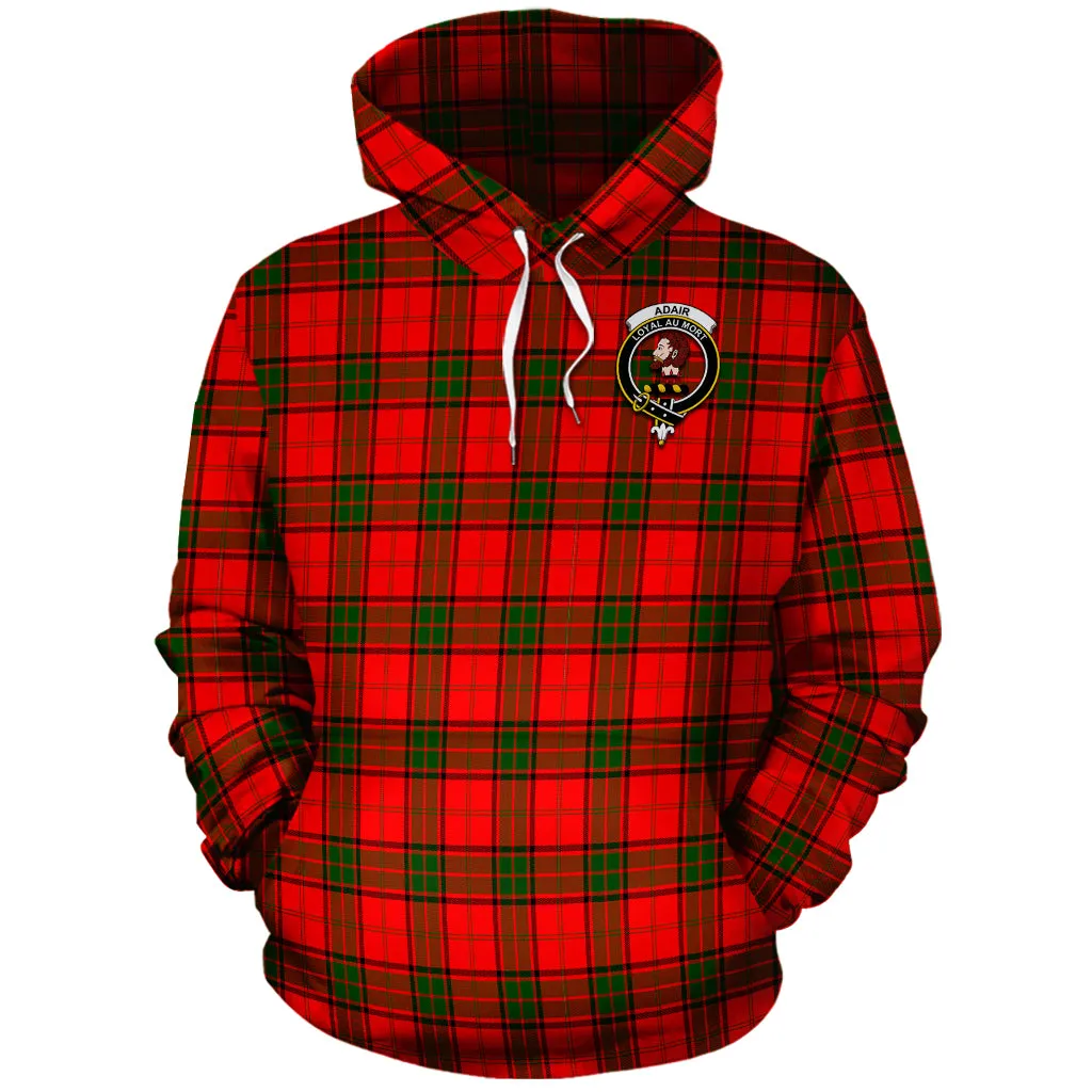 Adair Tartan Hoodie with Family Crest