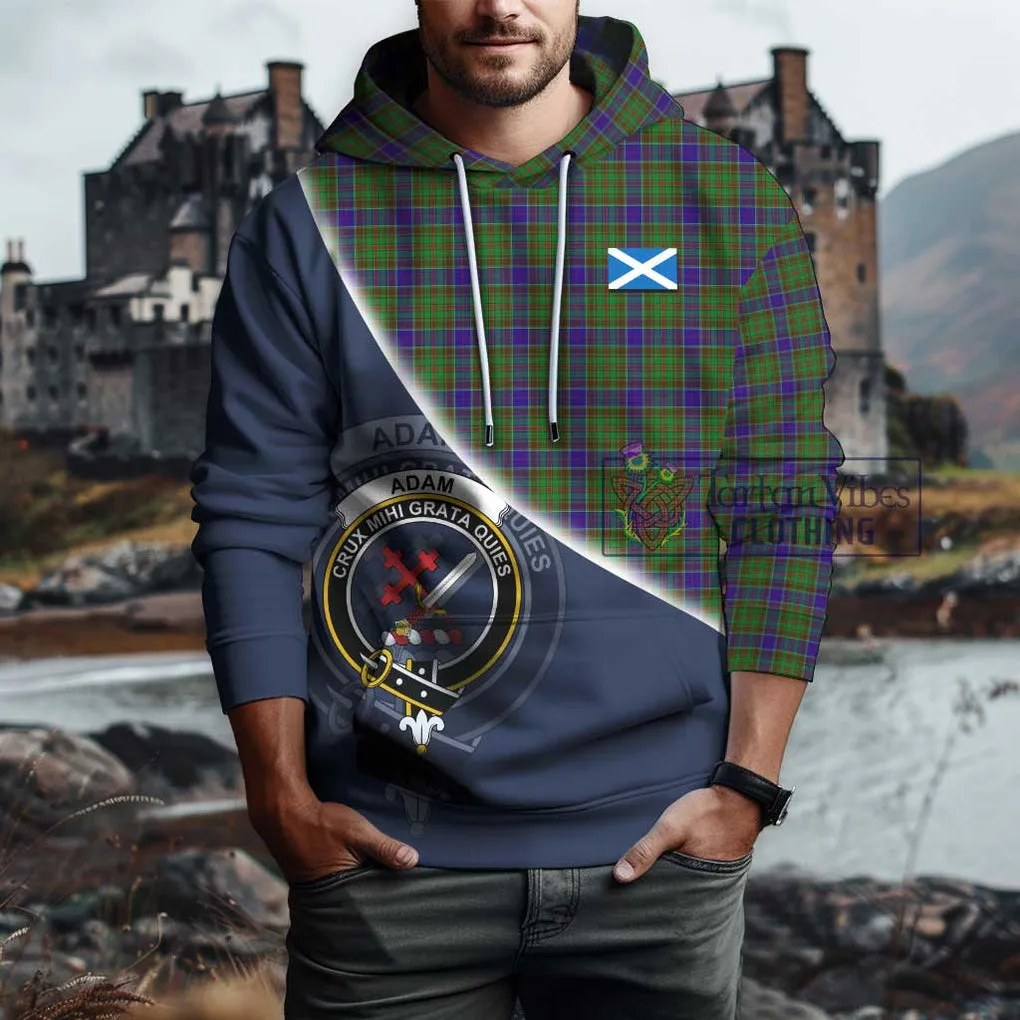 Adam Tartan Hoodie with Personalised National Flag and Family Crest Half Style