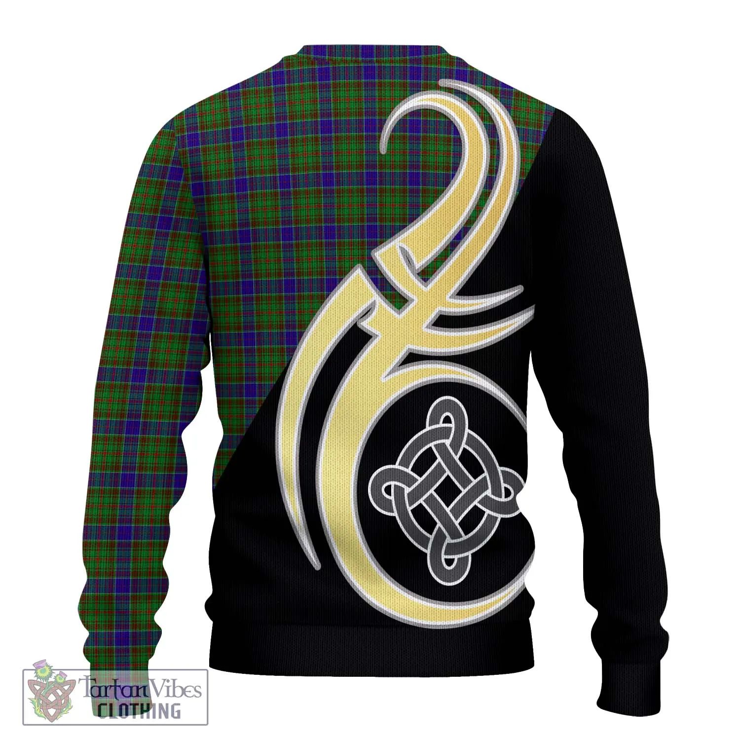 Adam Tartan Ugly Sweater with Family Crest and Celtic Symbol Style