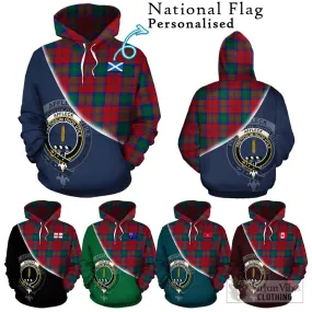 Affleck Tartan Hoodie with Personalised National Flag and Family Crest Half Style