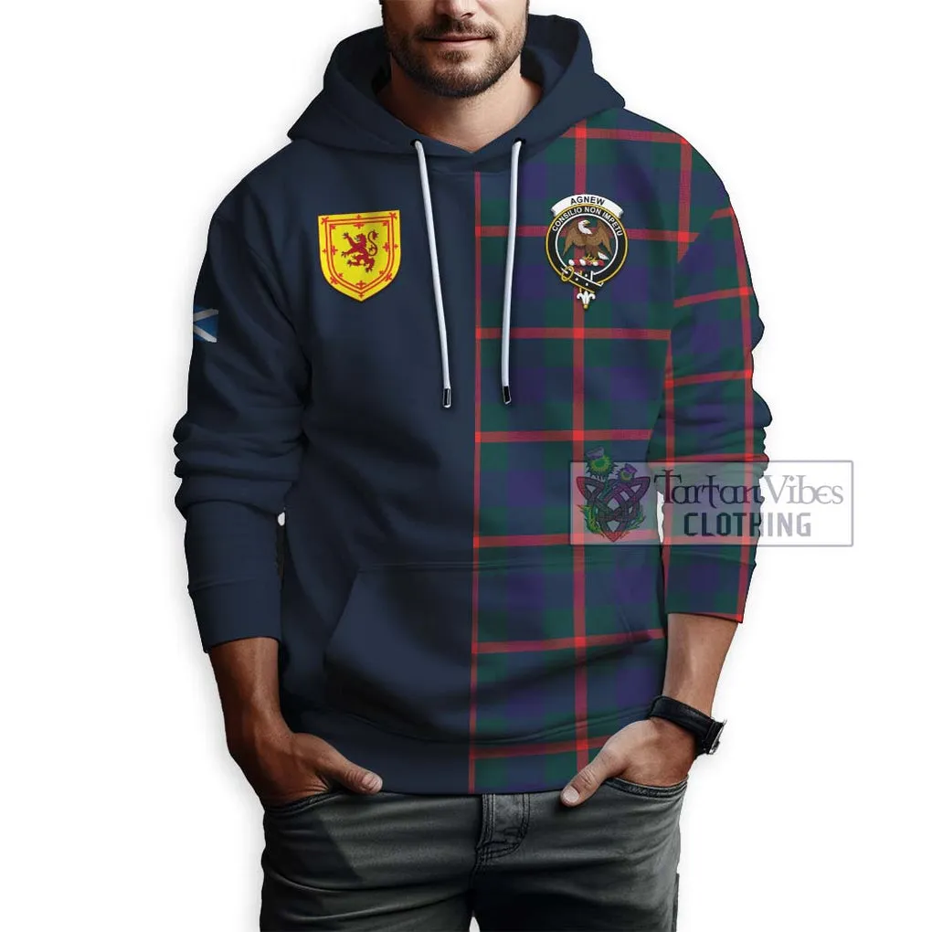 Agnew Tartan Hoodie Alba with Scottish Lion Royal Arm Half Style