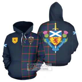 Agnew Tartan Hoodie Alba with Scottish Lion Royal Arm Half Style