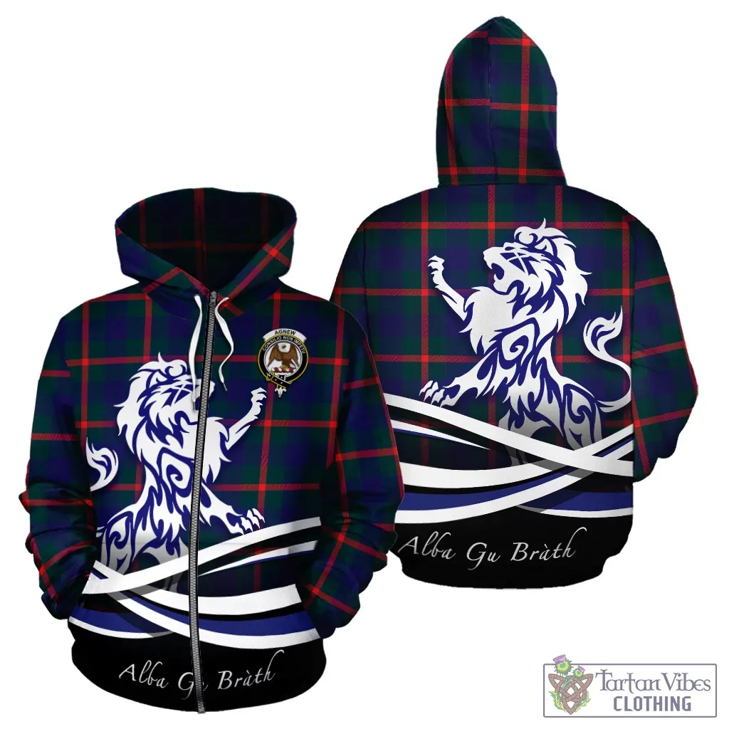 Agnew Tartan Hoodie with Alba Gu Brath Regal Lion Emblem