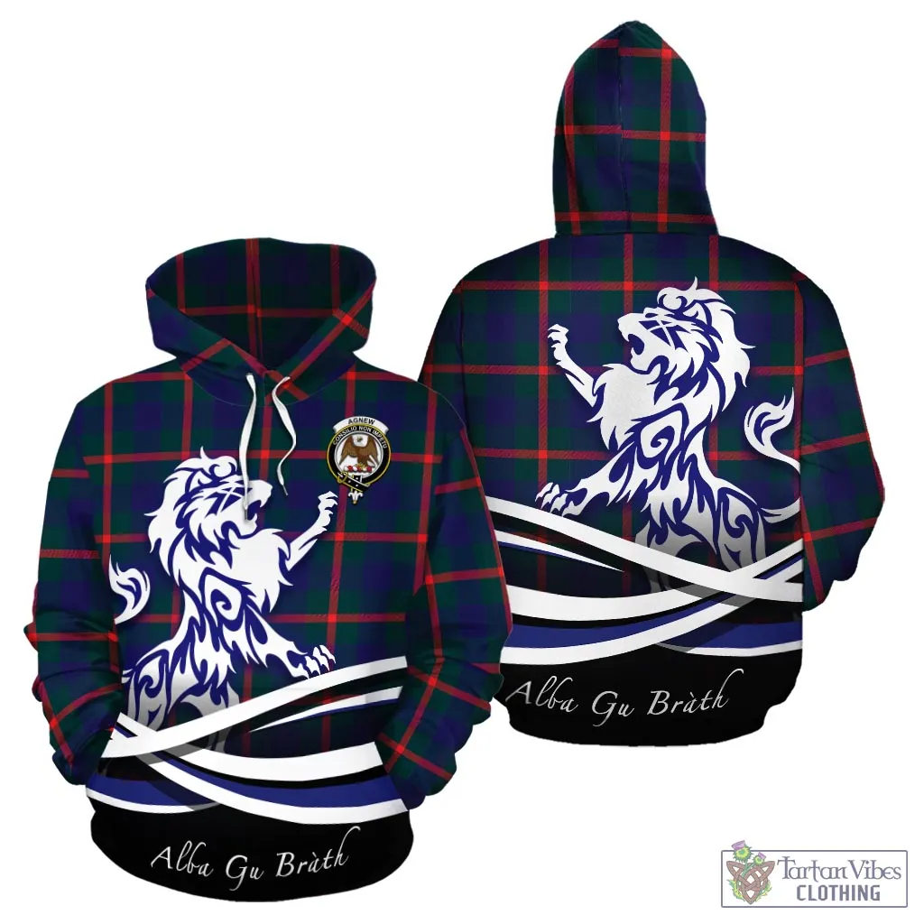 Agnew Tartan Hoodie with Alba Gu Brath Regal Lion Emblem