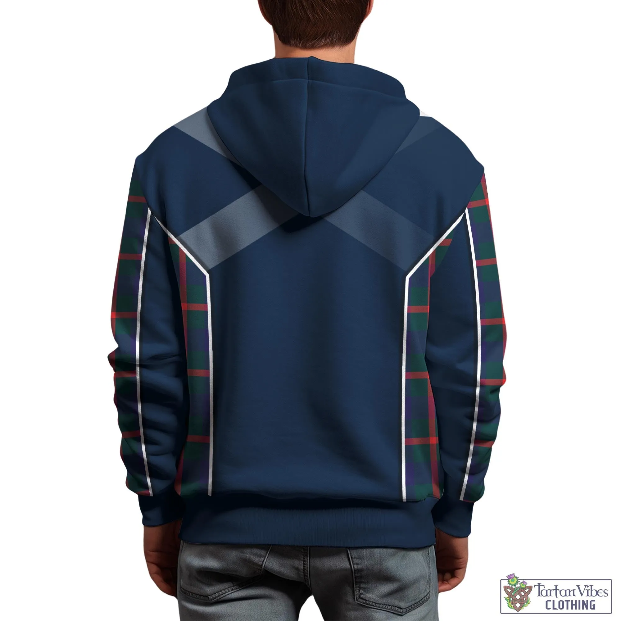 Agnew Tartan Hoodie with Family Crest and Lion Rampant Vibes Sport Style