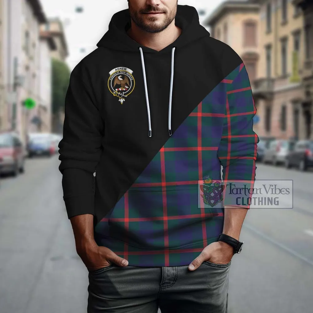 Agnew Tartan Hoodie with Family Crest and Military Logo Style