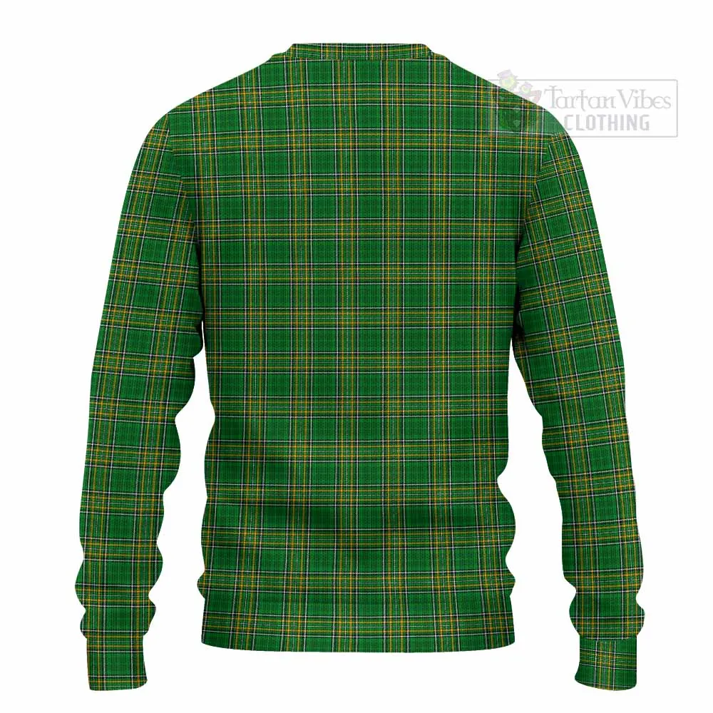 Aiken Irish Clan Tartan Knitted Sweater with Coat of Arms