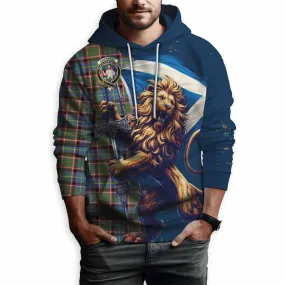 Aikenhead Tartan Family Crest Hoodie with Scottish Majestic Lion