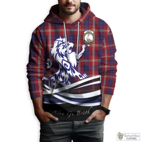 Ainslie Tartan Hoodie with Alba Gu Brath Regal Lion Emblem