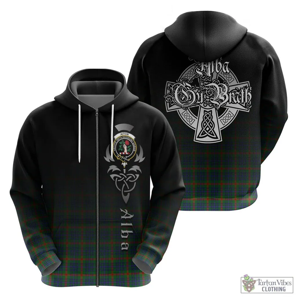 Aiton Tartan Hoodie Featuring Alba Gu Brath Family Crest Celtic Inspired