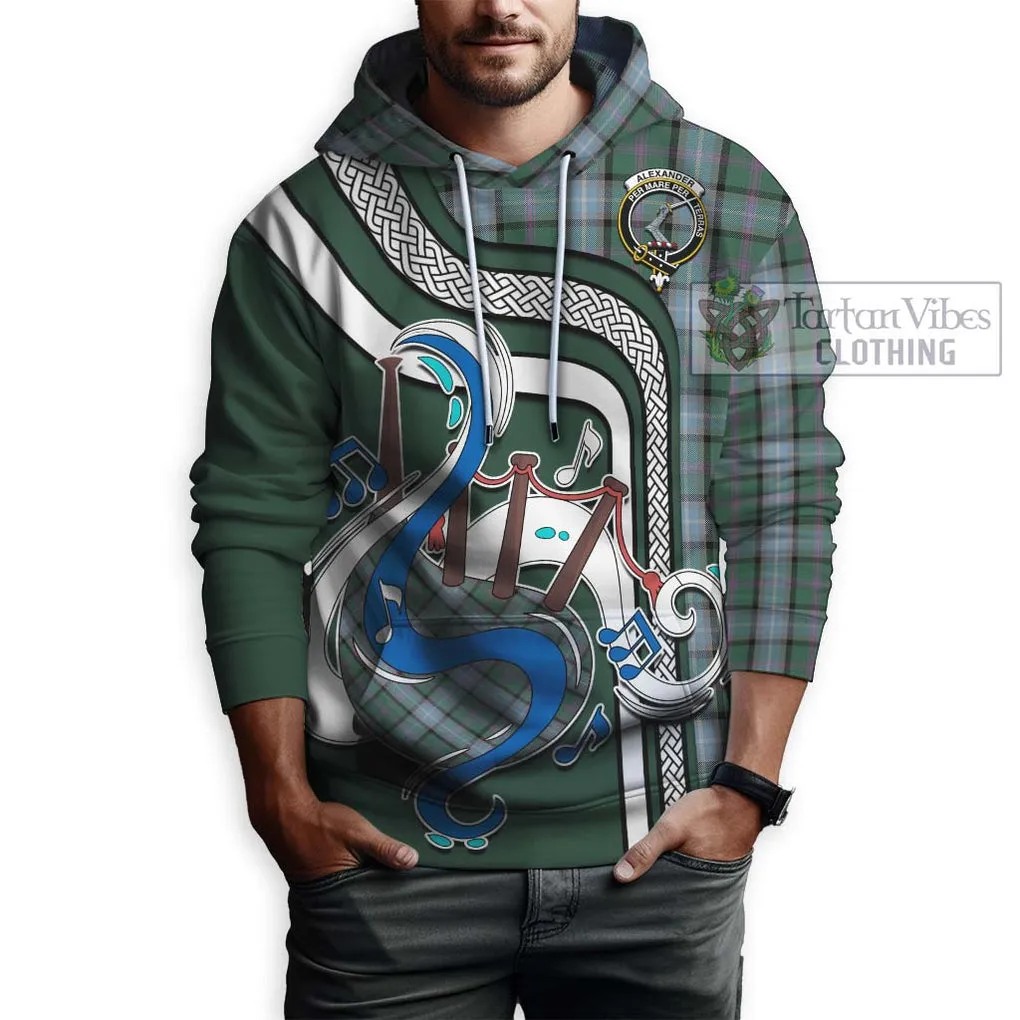 Alexander of Menstry Hunting Tartan Hoodie with Epic Bagpipe Style