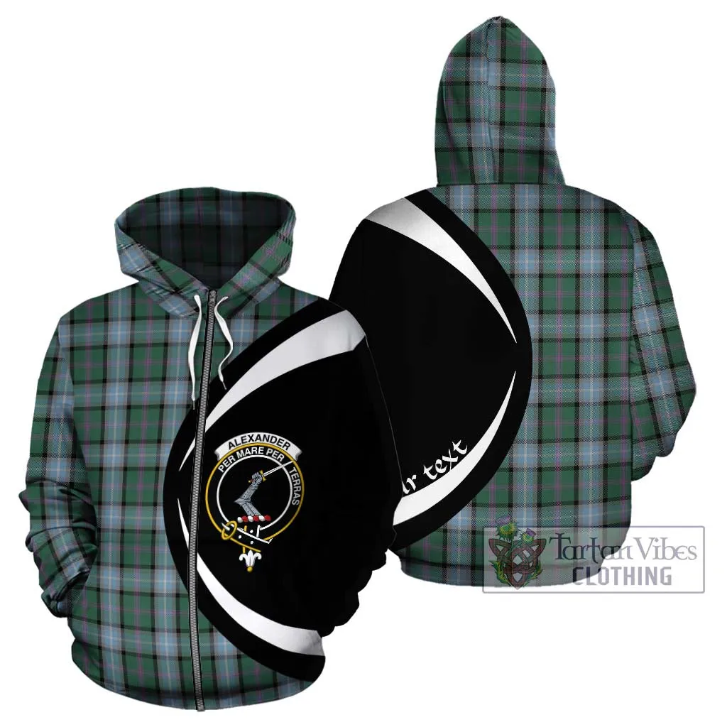 Alexander of Menstry Hunting Tartan Hoodie with Family Crest Circle Style