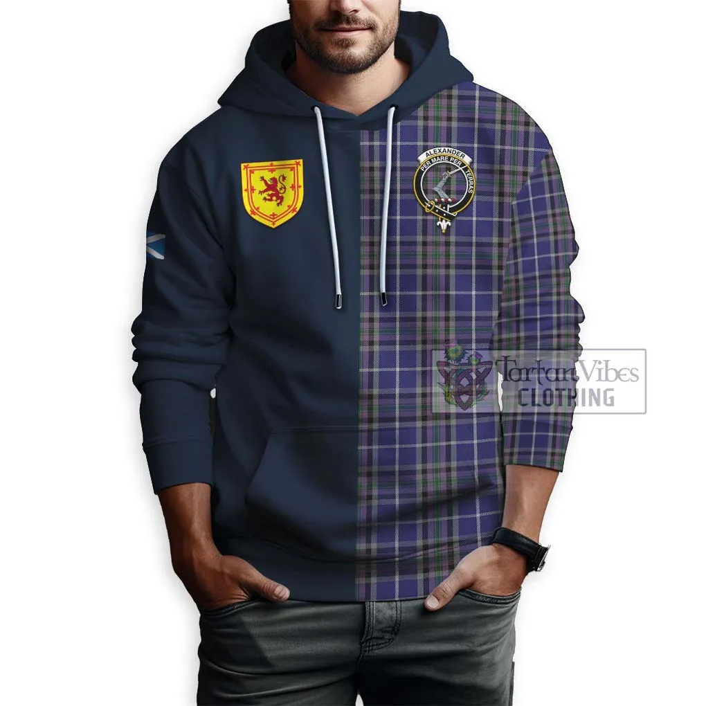 Alexander of Menstry Tartan Hoodie Alba with Scottish Lion Royal Arm Half Style