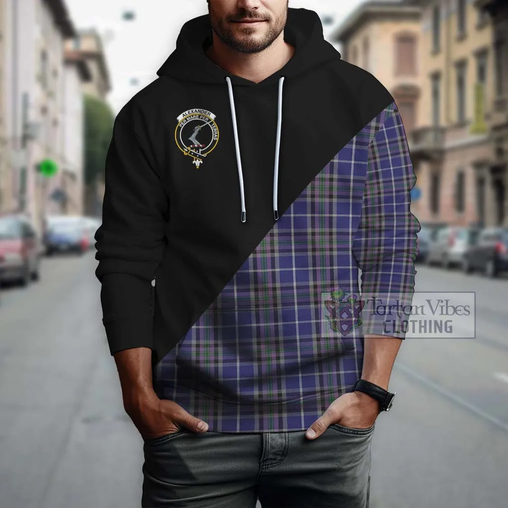 Alexander of Menstry Tartan Hoodie with Family Crest and Military Logo Style