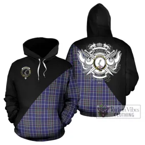 Alexander of Menstry Tartan Hoodie with Family Crest and Military Logo Style