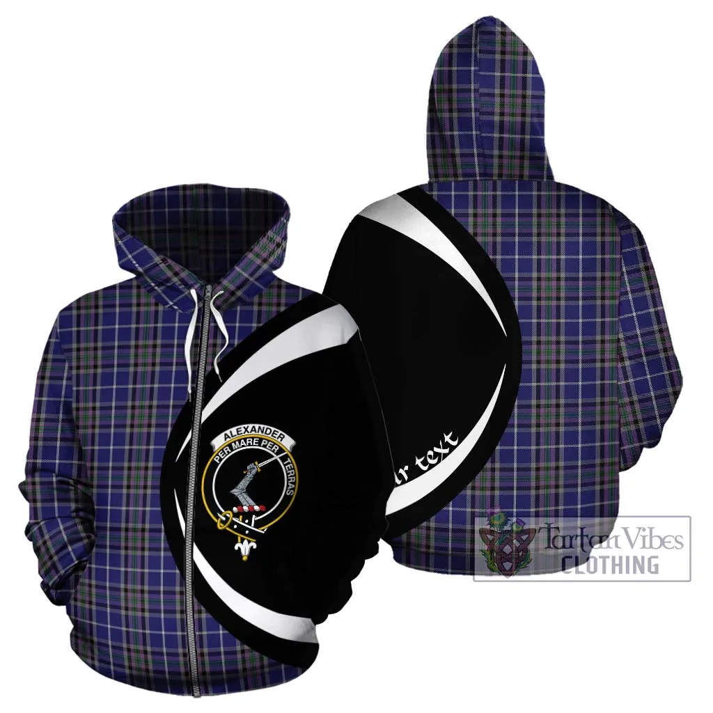 Alexander of Menstry Tartan Hoodie with Family Crest Circle Style