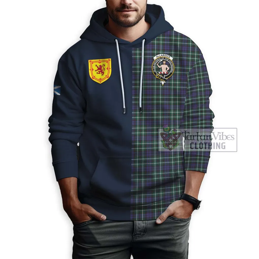 Allardice Tartan Hoodie Alba with Scottish Lion Royal Arm Half Style