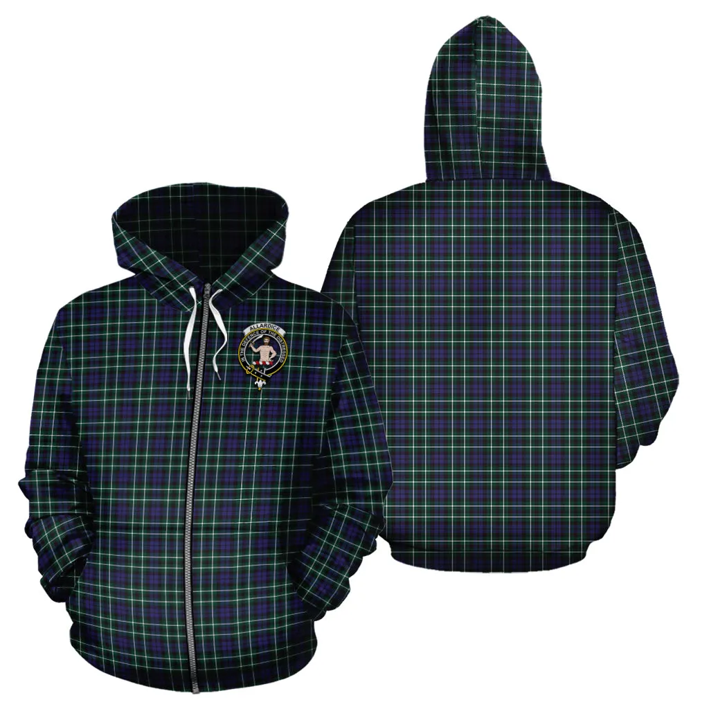 Allardice Tartan Hoodie with Family Crest