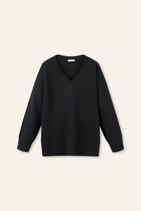 AMHERSET 2.0 v- neck wool pullover (Black)