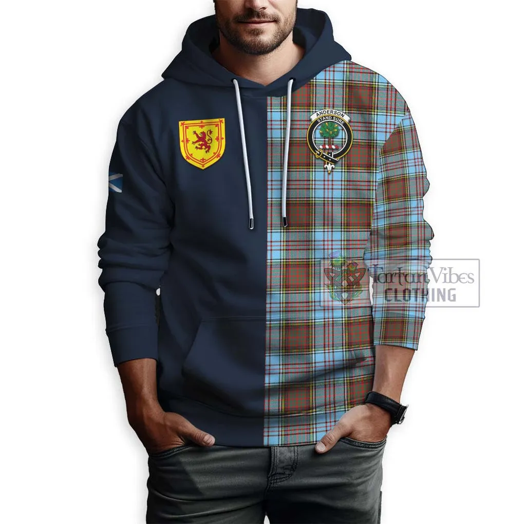 Anderson Ancient Tartan Hoodie Alba with Scottish Lion Royal Arm Half Style