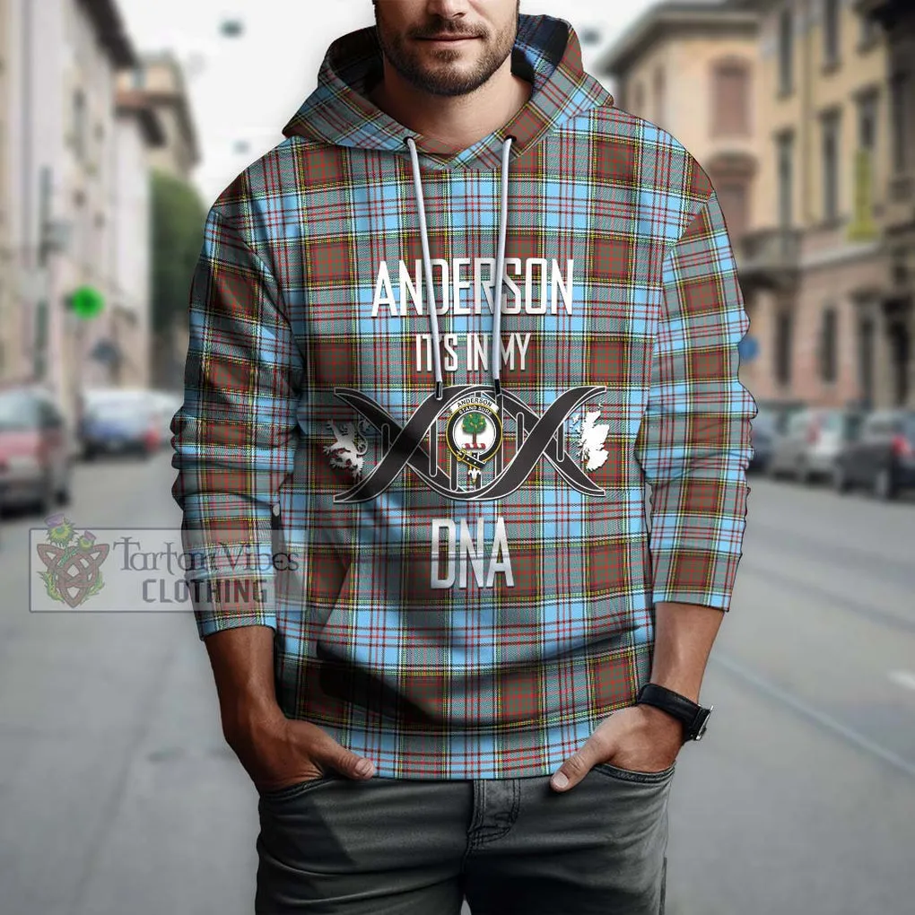 Anderson Ancient Tartan Hoodie with Family Crest DNA In Me Style