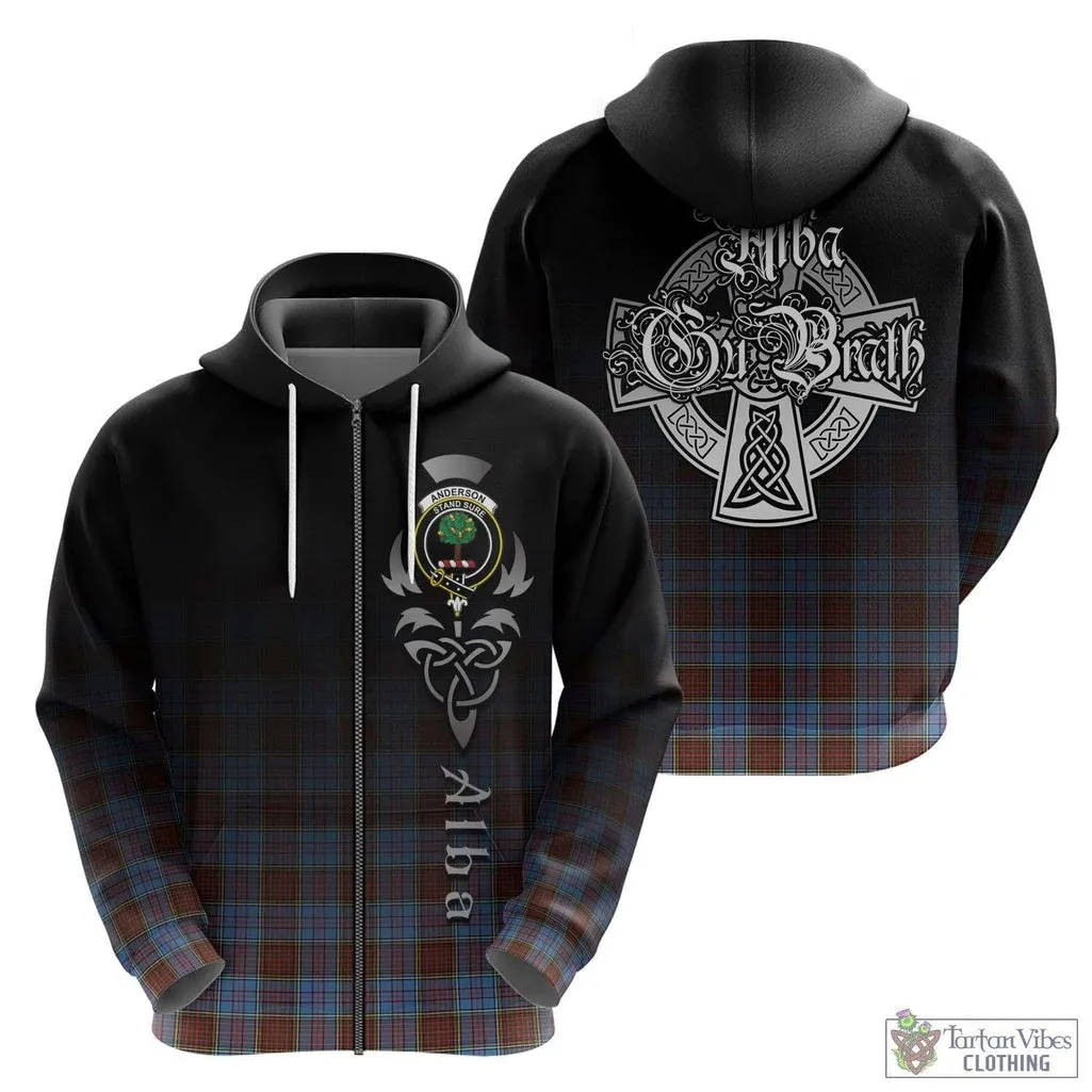 Anderson Modern Tartan Hoodie Featuring Alba Gu Brath Family Crest Celtic Inspired