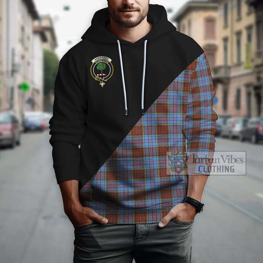 Anderson Modern Tartan Hoodie with Family Crest and Military Logo Style