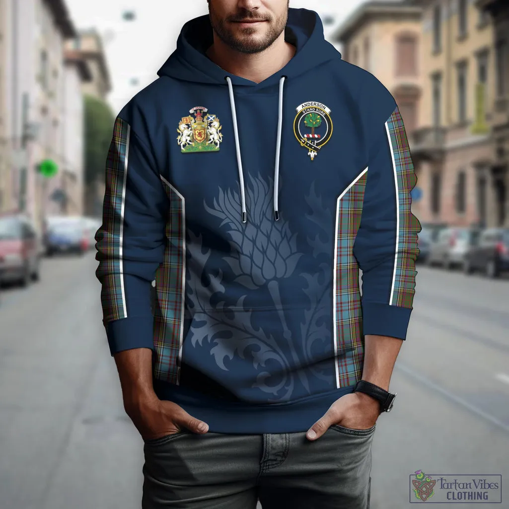 Anderson Tartan Hoodie with Family Crest and Scottish Thistle Vibes Sport Style