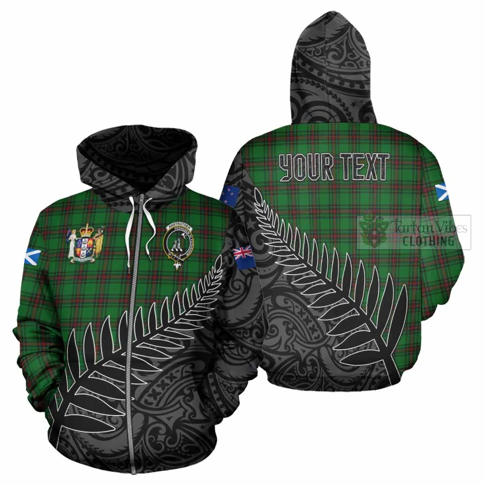 Anstruther Crest Tartan Hoodie with New Zealand Silver Fern Half Style