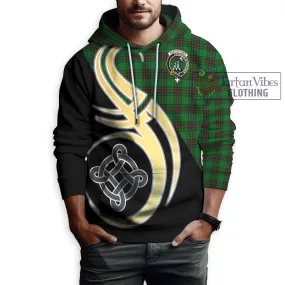 Anstruther Tartan Hoodie with Family Crest and Celtic Symbol Style