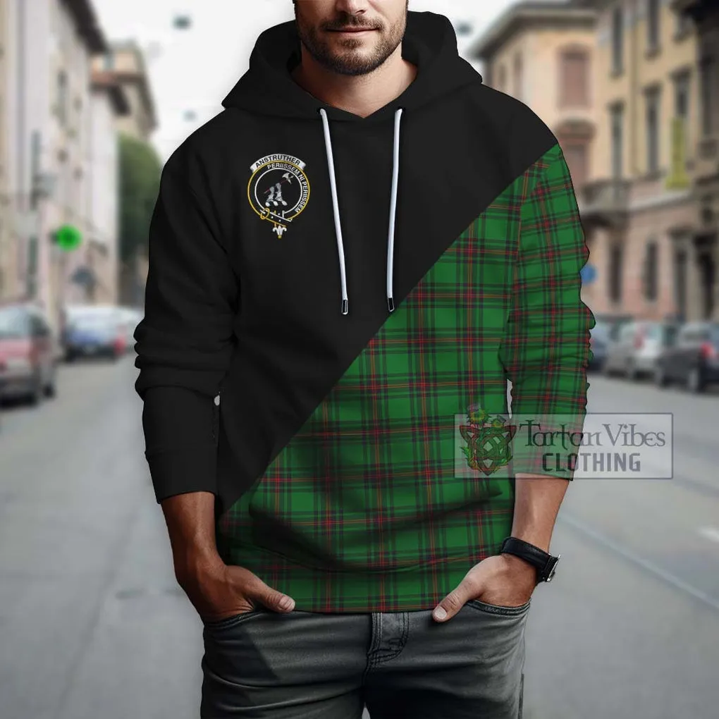 Anstruther Tartan Hoodie with Family Crest and Military Logo Style