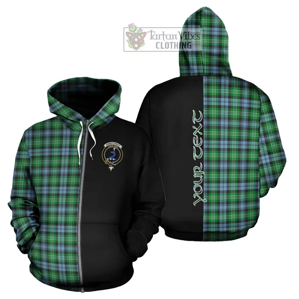 Arbuthnot Ancient Tartan Hoodie with Family Crest and Half Of Me Style