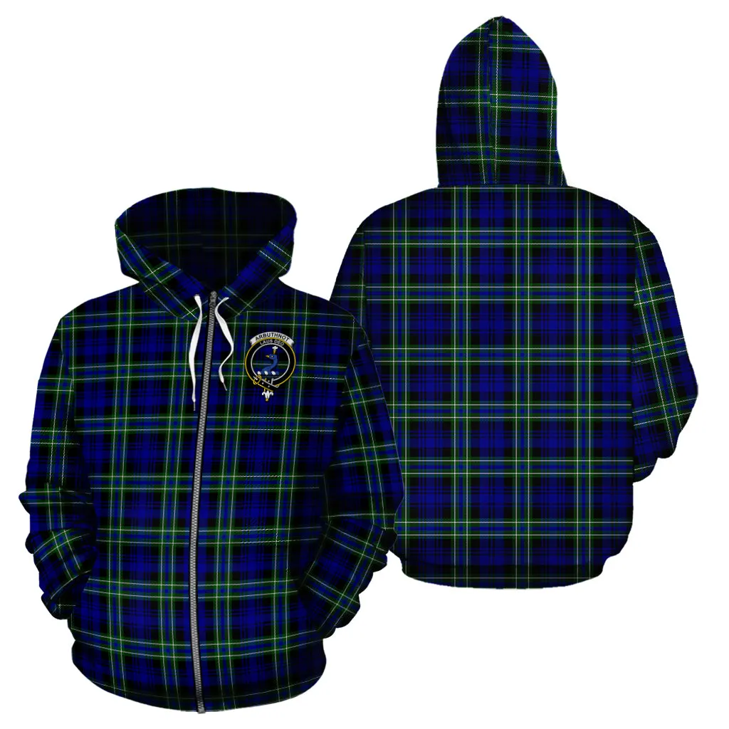 Arbuthnot Modern Tartan Hoodie with Family Crest