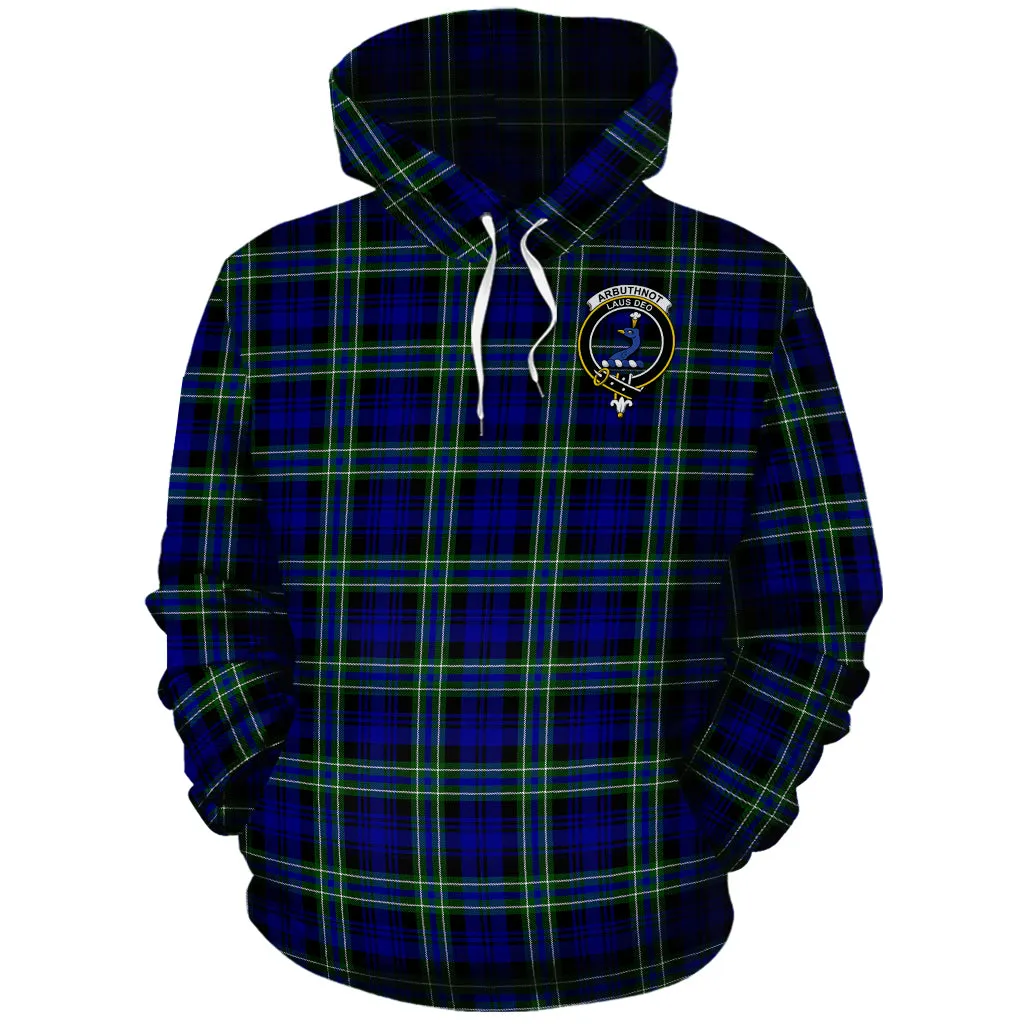 Arbuthnot Modern Tartan Hoodie with Family Crest