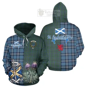 Arbuthnot Tartan Hoodie Happy St. Andrew's Day Half Tartan Style