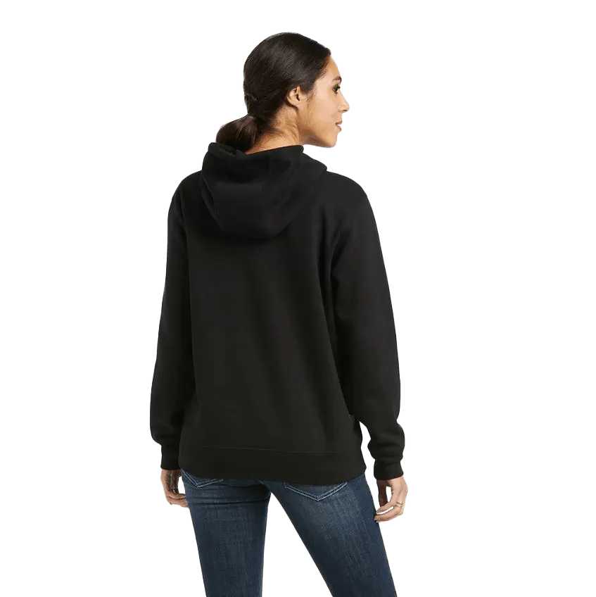 Ariat Women's REAL Black Chest Logo Hoodie