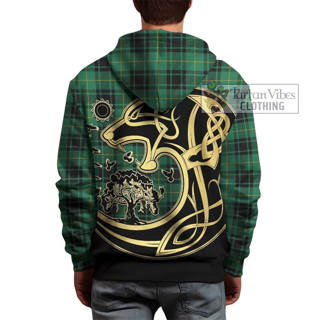 Arthur Ancient Tartan Hoodie with Family Crest Celtic Wolf Style