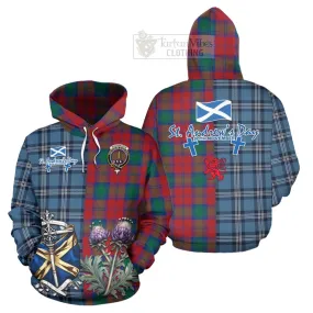 Auchinleck (Affleck) Tartan Hoodie Happy St. Andrew's Day Half Tartan Style