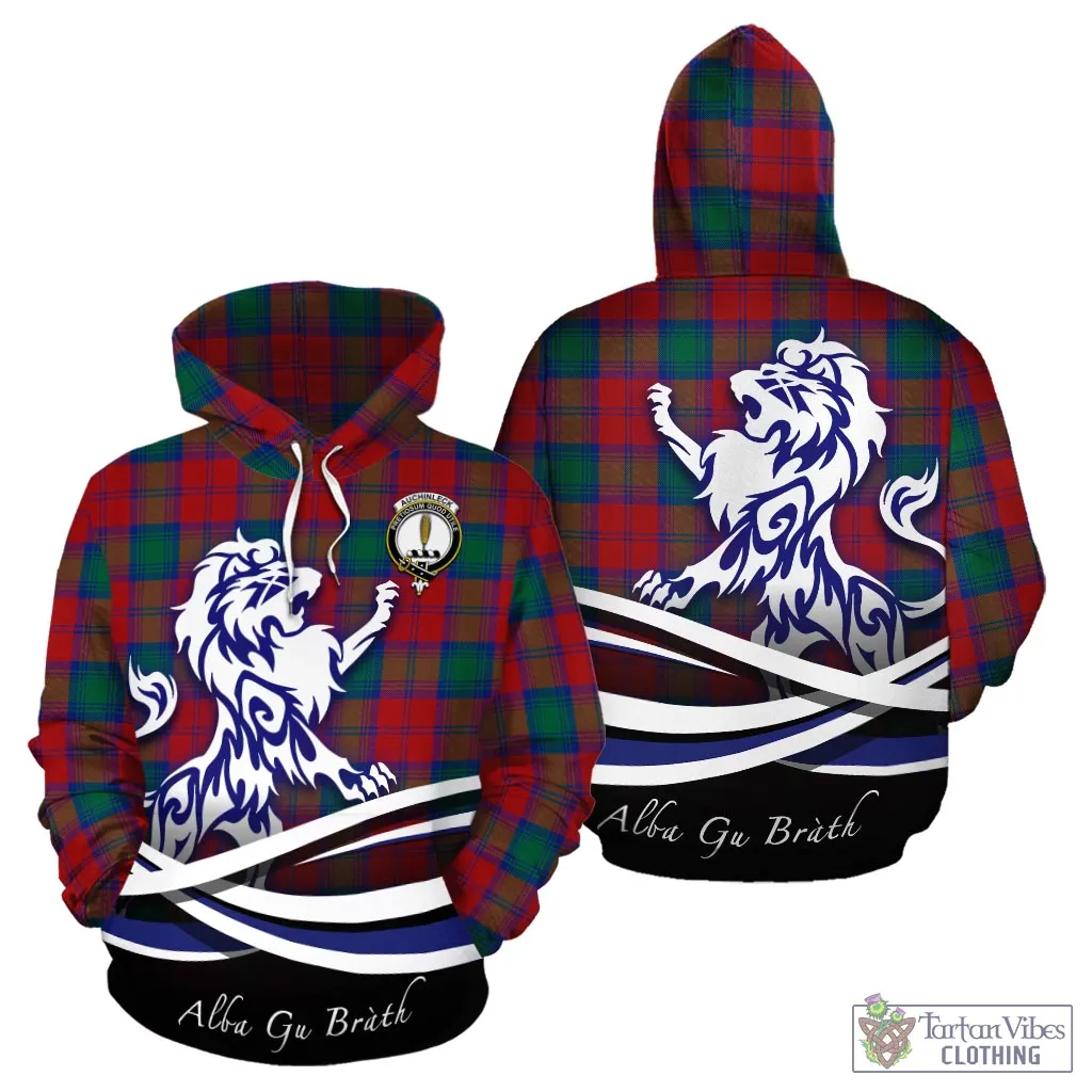 Auchinleck (Affleck) Tartan Hoodie with Alba Gu Brath Regal Lion Emblem