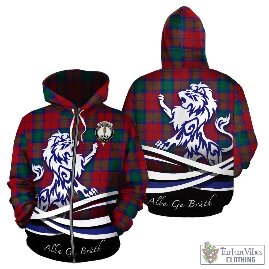 Auchinleck (Affleck) Tartan Hoodie with Alba Gu Brath Regal Lion Emblem