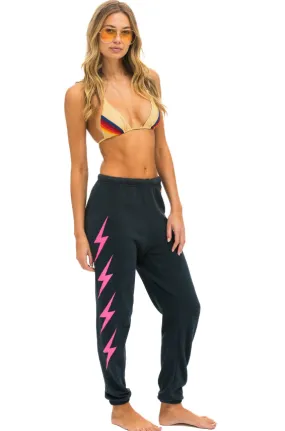 Aviator Nation Sweatpants Charcoal Neon Pink