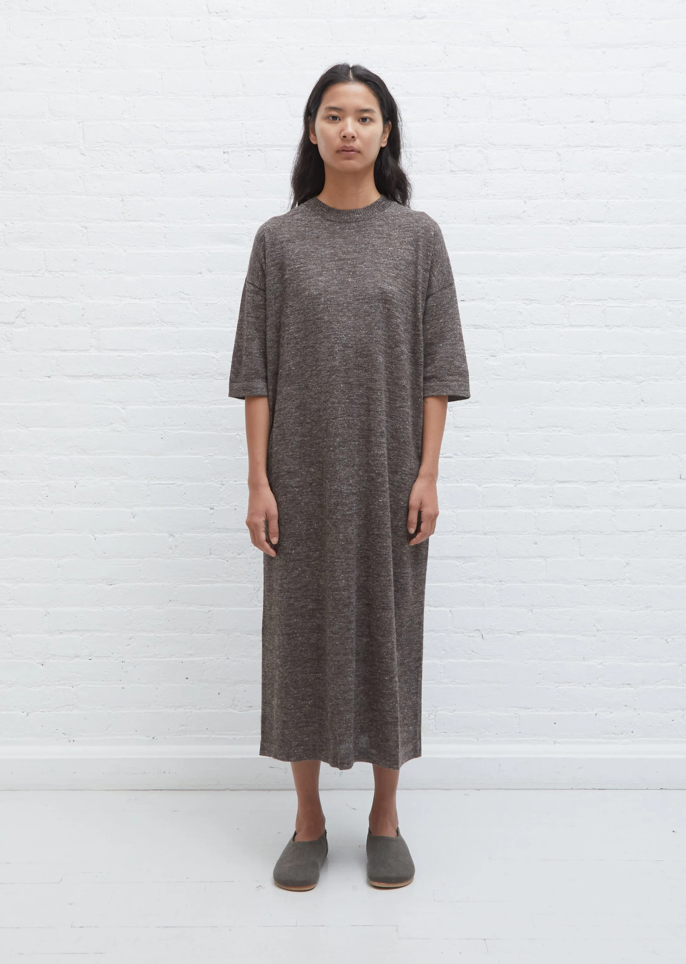 Baby Alpaca & Linen Facil Crewneck Dress